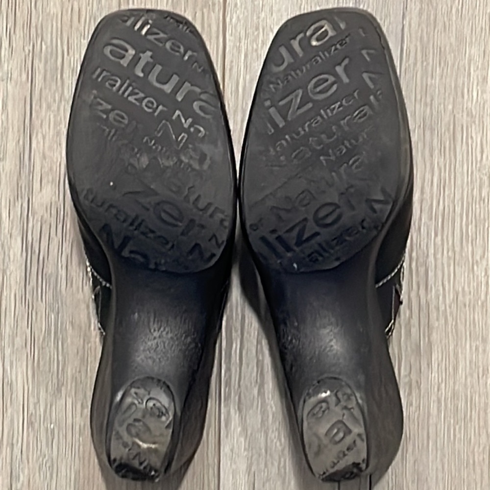 Naturalizer Black Rubber Sole Clogs-9 - Picture 5 of 5